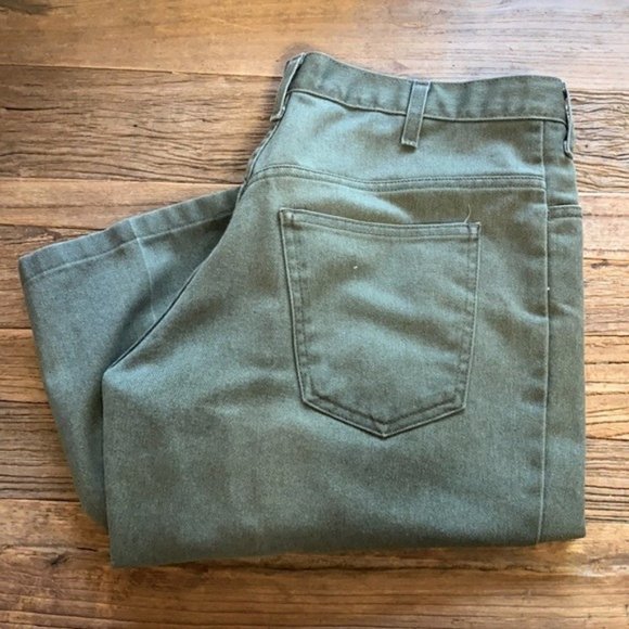 Vintage Other - Vintage 90’s Big Mac Workwear Olive Green Denim Jeans Wide Leg Unisex 34 Waist